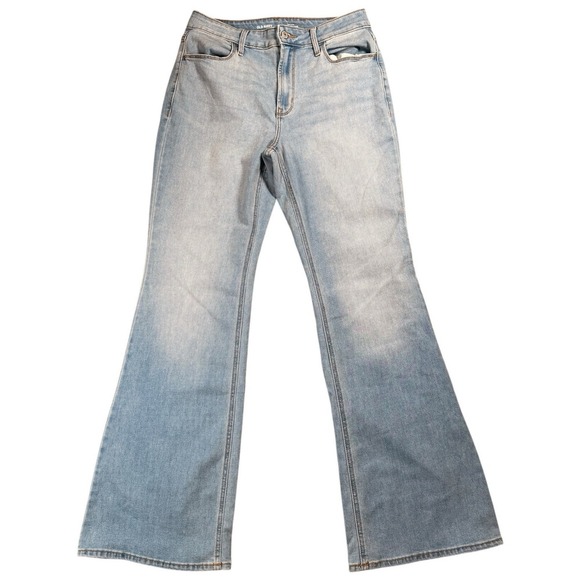 Old Navy Jeans Womens 8 Tall Wow Flare High Rise Light Wash 90s Y2k - Picture 3 of 11
